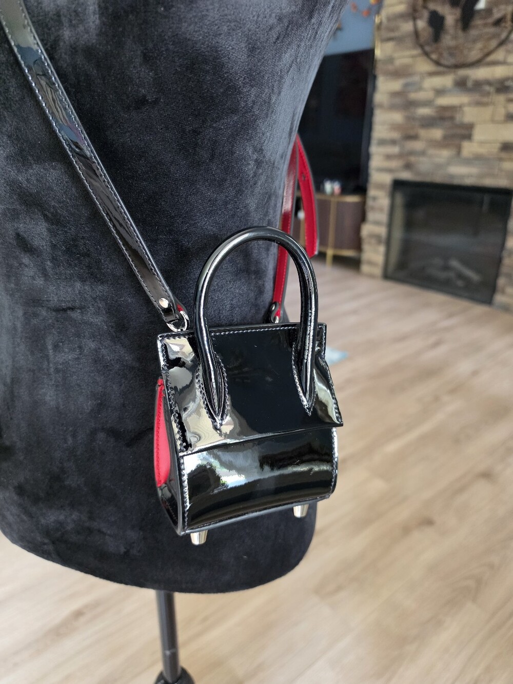 Authentic Christian Louboutin Patent Mini Crossbody Bag